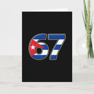 Cuby Flag Number 67 Birthday Year  Card