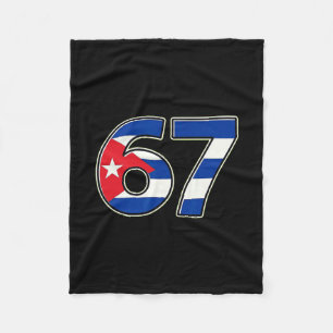 Cuby Flag Number 67 Birthday Year Fleece Blanket