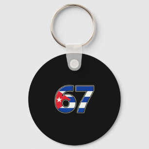 Cuby Flag Number 67 Birthday Year Key Ring