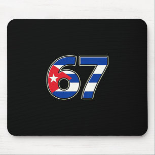 Cuby Flag Number 67 Birthday Year Mouse Pad