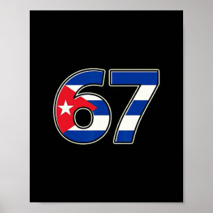 Cuby Flag Number 67 Birthday Year Poster