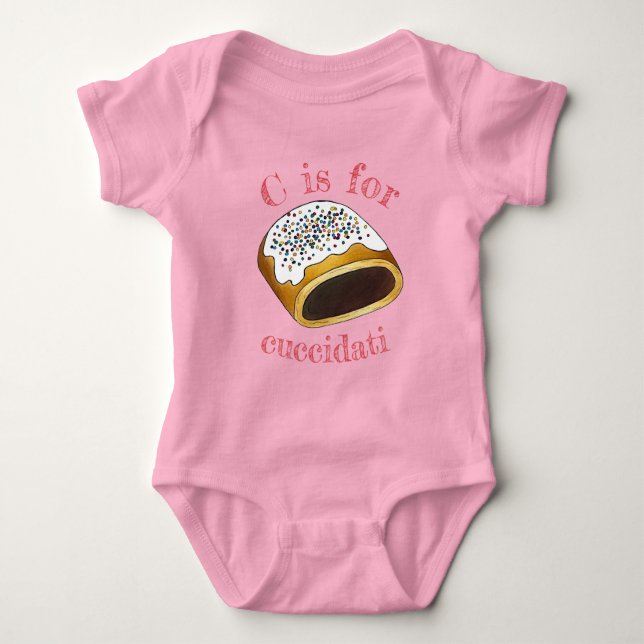 Cucidati Cuccidati Italian Fig Christmas Cookies Baby Bodysuit (Front)