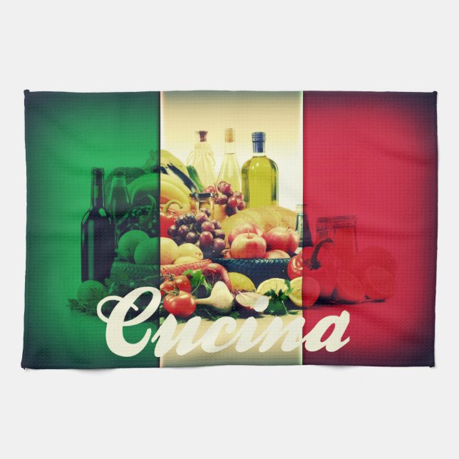 Cucina Italian Flag Tea Towel (Horizontal)