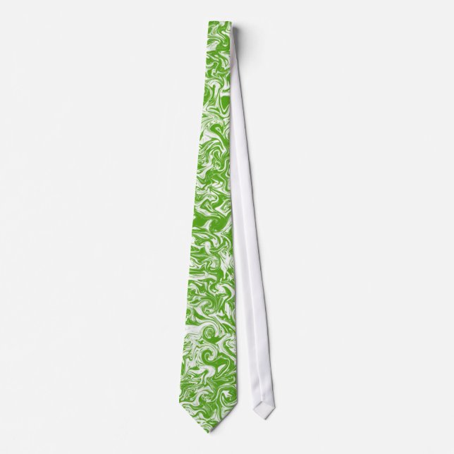 Cuckoo Abstract Green Swirl Tie (Front)