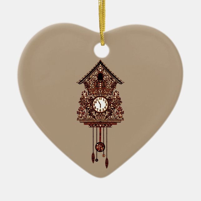 Cuckoo Clock 2 Ceramic Tree Decoration (Front)