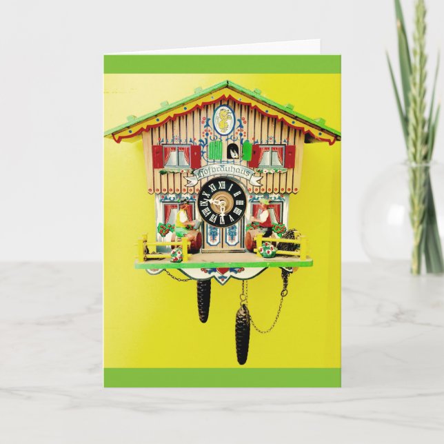Cuckoo clock blank greeting card (Front)