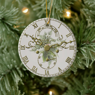 Cuckoo Clock Face Ceramic Ornament