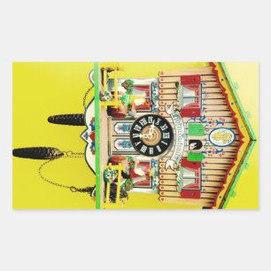 Cuckoo Clock rectangular glossy sticker
