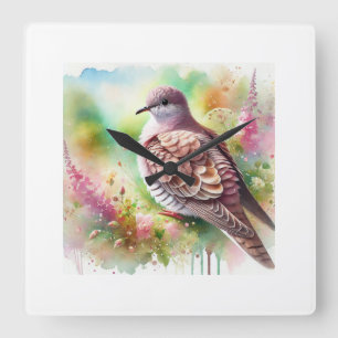Cuckoo Dove 110924AREF127 - Watercolor Square Wall Clock