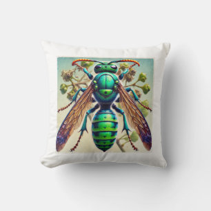 Cuckoo Wasp 070824IREF219 - Watercolor Cushion