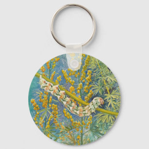 Cucullia Absinthii Wormwood Caterpillar  Key Ring