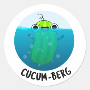 Cucum-berg Funny Cucumber Pun  Classic Round Sticker