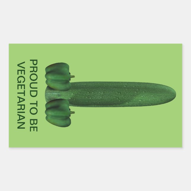 Cucumber And Peppers Rectangular Sticker (Front)