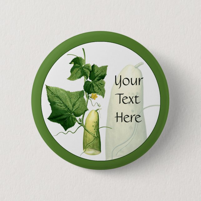 Cucumber Art Pin Back Button 2 (Front)