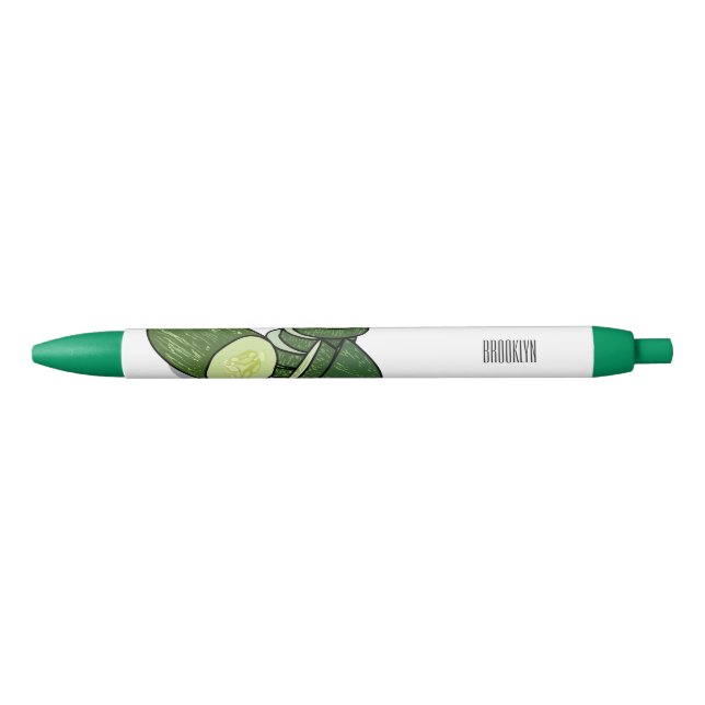 Cucumber cartoon illustration  black ink pen (Front)
