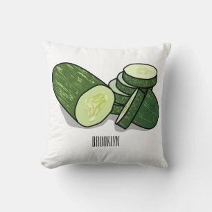 Cucumber cartoon illustration  cushion