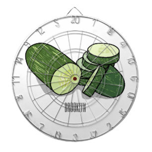 Cucumber cartoon illustration  dartboard