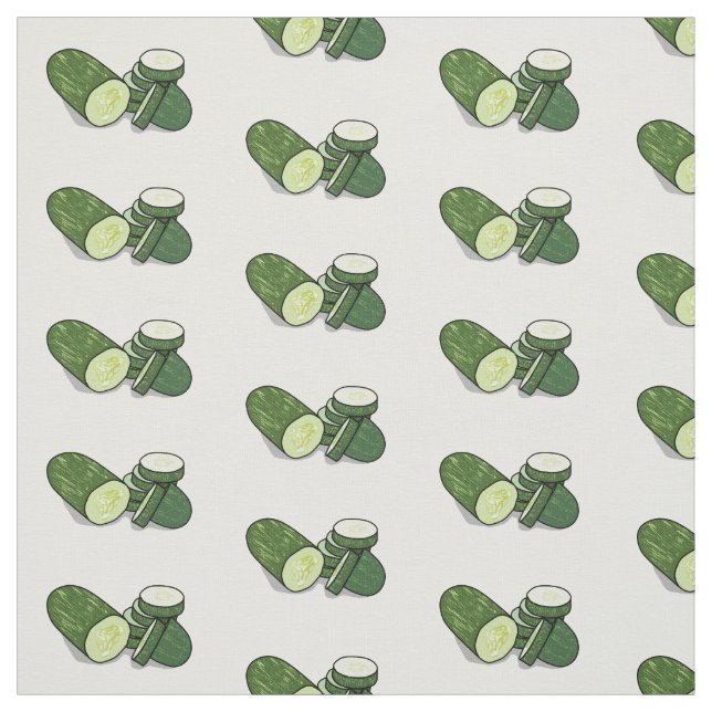 Cucumber cartoon illustration fabric (Swatch)