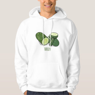 Cucumber cartoon illustration hoodie