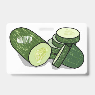 Cucumber cartoon illustration ID badge