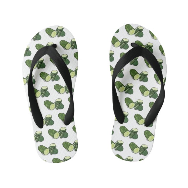 Cucumber cartoon illustration  kid's thongs (Footbed)