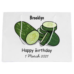 Cucumber cartoon illustration large gift bag