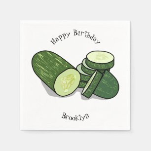 Cucumber cartoon illustration  napkin