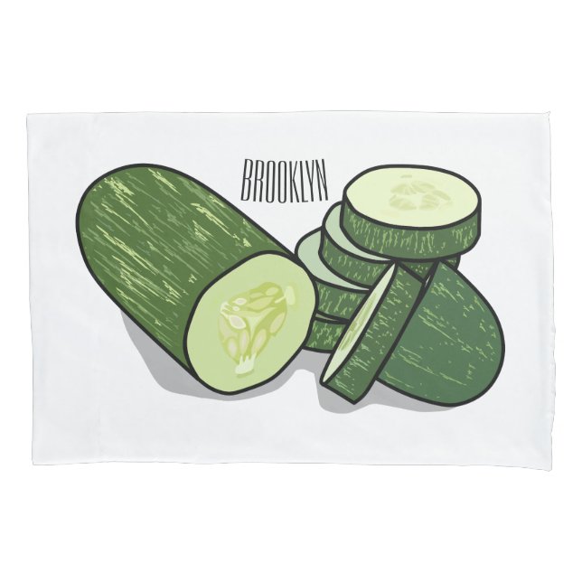 Cucumber cartoon illustration  pillowcase (Front)
