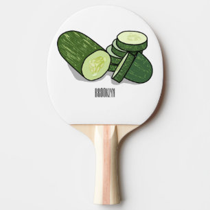 Cucumber cartoon illustration  ping pong paddle