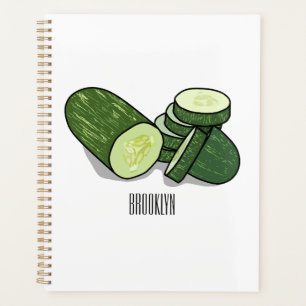 Cucumber cartoon illustration  planner
