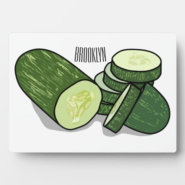 Cucumber cartoon illustration  plaque (Front)