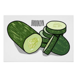 Cucumber cartoon illustration  poster