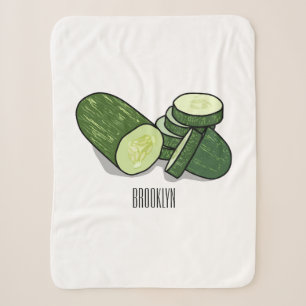 Cucumber cartoon illustration sherpa blanket