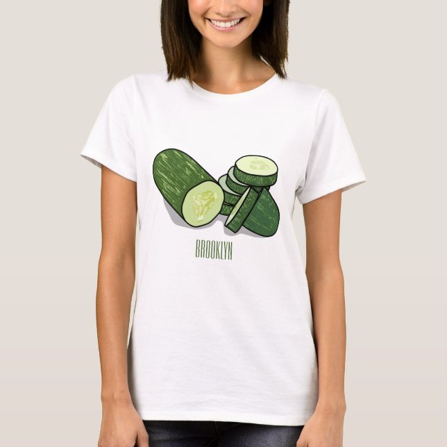 Cucumber cartoon illustration  T-Shirt (Front)