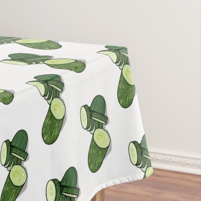 Cucumber cartoon illustration  tablecloth (In Situ)