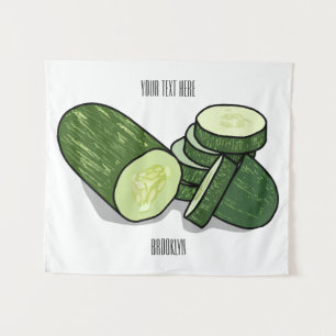 Cucumber cartoon illustration  tapestry