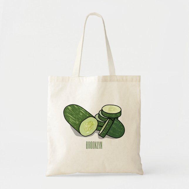 Cucumber cartoon illustration  tote bag (Front)
