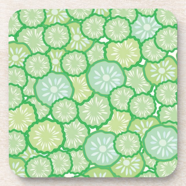 Cucumber funny pattern coaster (Front)