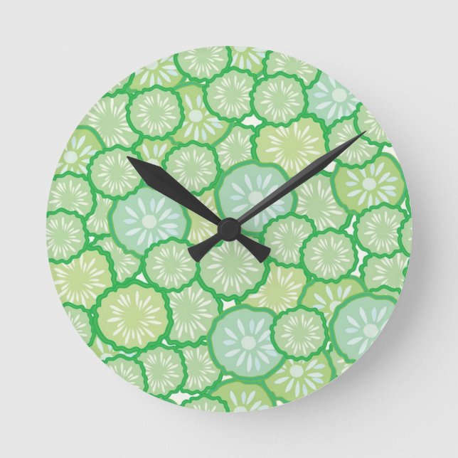 Cucumber funny pattern round clock (Front)