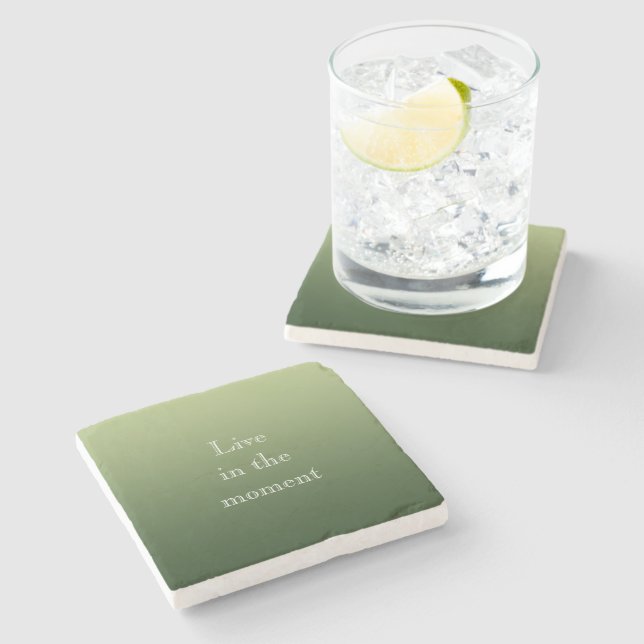 Cucumber Green Stone Coaster (Side)