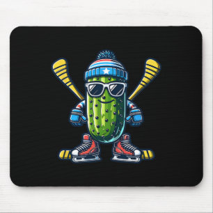 Cucumber Ice Hockey Cool Pickle Skater Mouse Pad