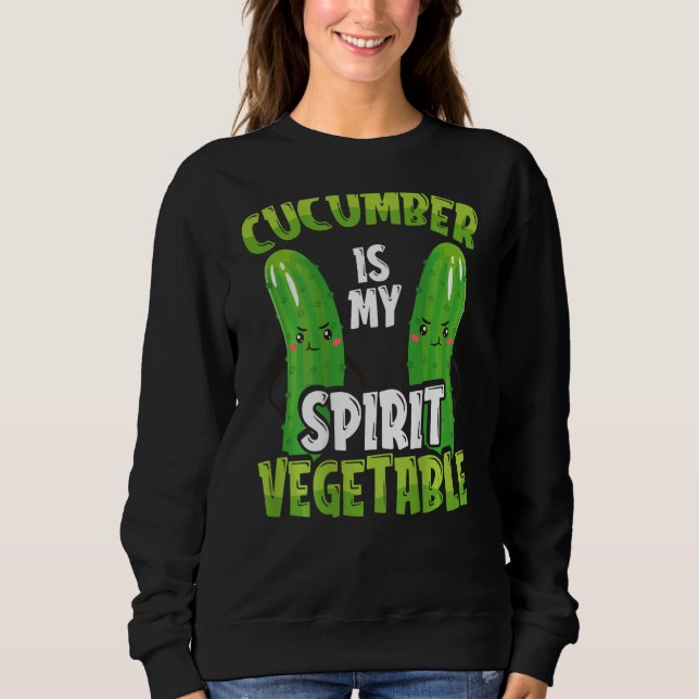 Cucumber Is My Spirit Vegetable Backprint Vegetabl Sweatshirt (Front)