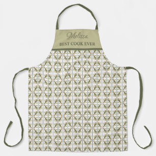 Cucumber Pattern Best Cook Ever Add Name Apron