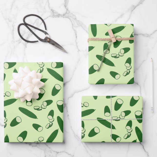 Cucumber Pattern  Wrapping Paper Sheet (Front)