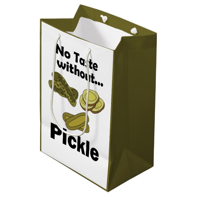 Cucumber Pickles No Taste Without Pickle Party Medium Gift Bag (Front Angled)