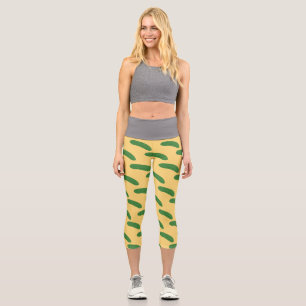 Cucumber Pickles Vegetable Lover Food Humour Capri Leggings