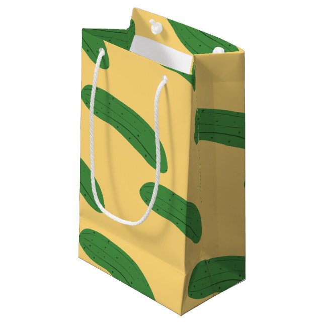 Cucumber Pickles Vegetable Lover Food Humour Small Gift Bag (Front Angled)
