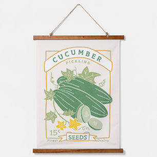 Cucumber Seed Packet Hanging Tapestry