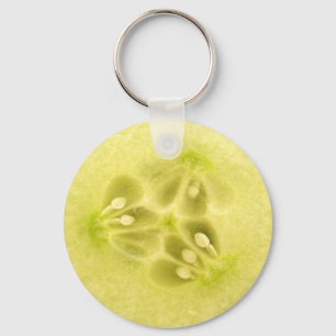 Cucumber slice key ring
