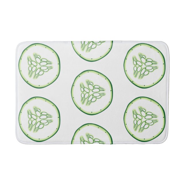 Cucumber slices pattern bath mat (Front)